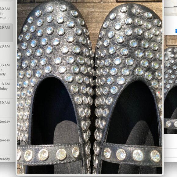 Beautiful Tony Bianco Rhinestone Leather Flats | Alaia Style | FREE SHIPPING! - Picture 4 of 8
